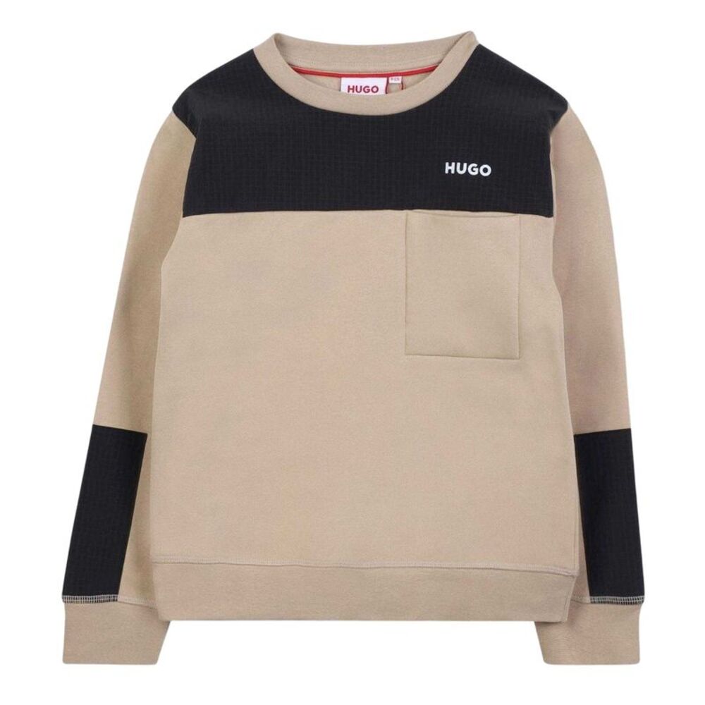 Hugo Childrens/Kids Patch Crew Neck Sweatshirt / Stone